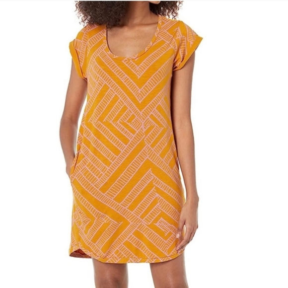 NWT Prana Bon Vivante Curry Wander Print Dress - S - Picture 1 of 15